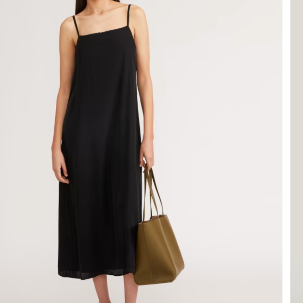Everlane Satin Square-Neck Slip Dress